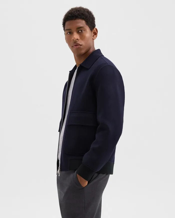 Men Outerwear Theory Sean Jacket In DoubleFace WoolCashmere Baltic