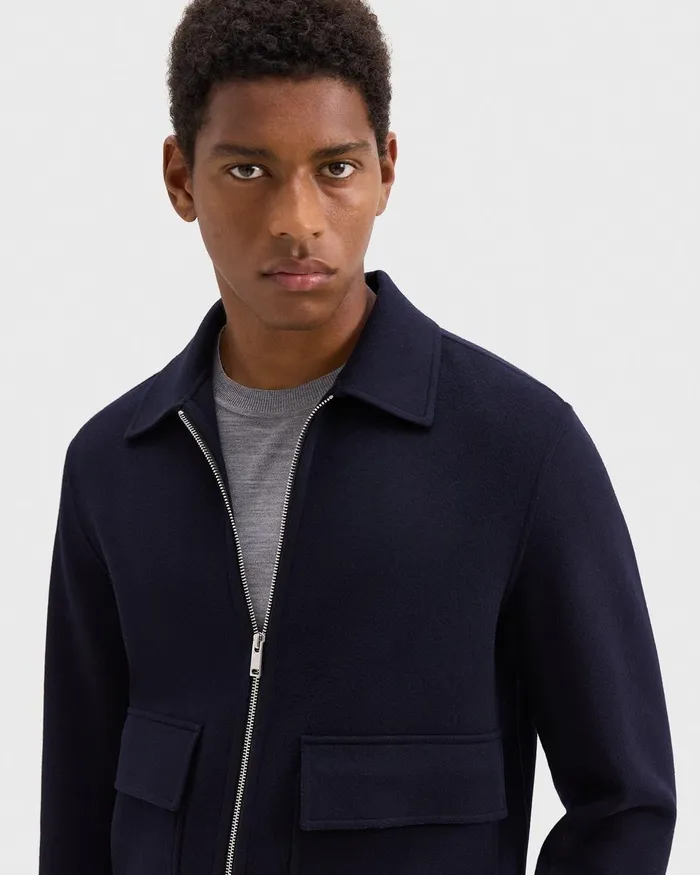 Men Outerwear Theory Sean Jacket In DoubleFace WoolCashmere Baltic