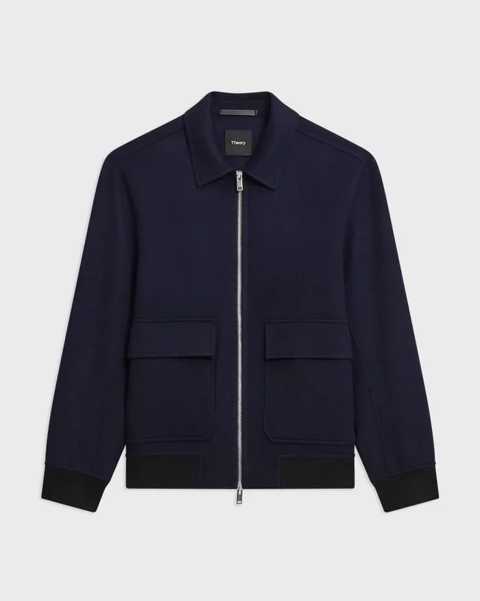 Men Outerwear Theory Sean Jacket In DoubleFace WoolCashmere Baltic
