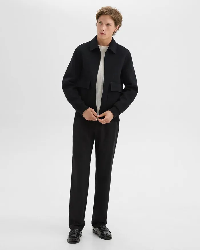 Men Outerwear Theory Sean Jacket In DoubleFace WoolCashmere Blackdk Charcoal Mel