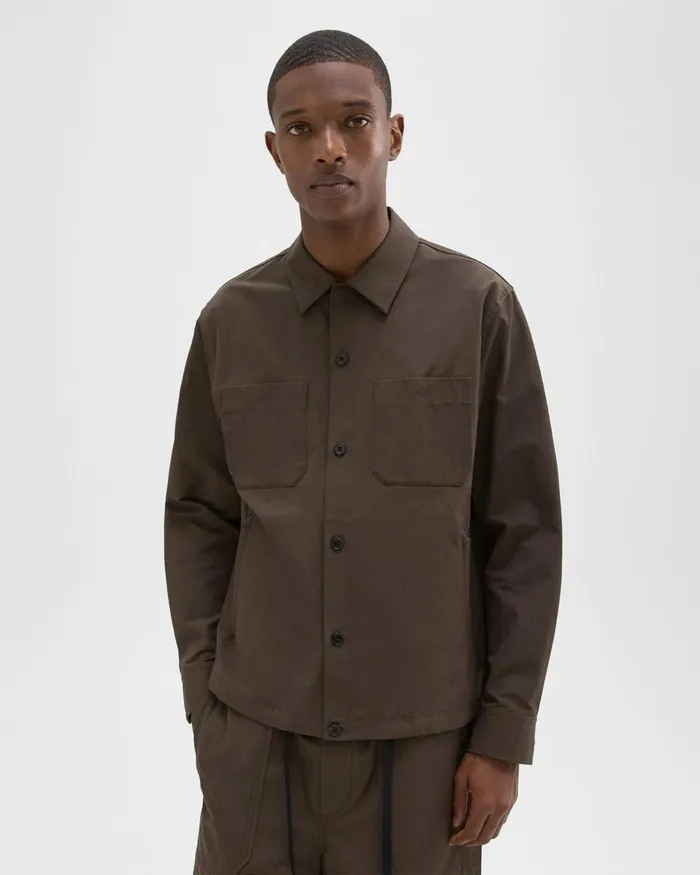 Men Outerwear Theory Shirt Jacket Deep Tundra