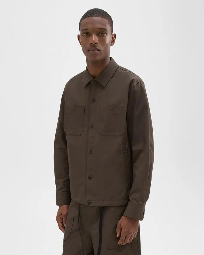 Men Outerwear Theory Shirt Jacket Deep Tundra