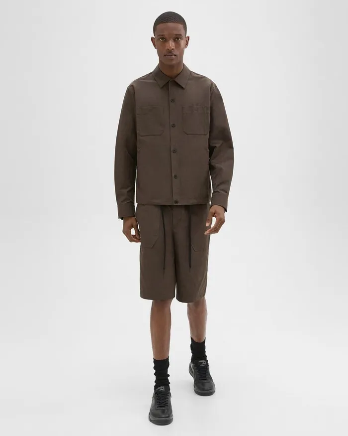 Men Outerwear Theory Shirt Jacket Deep Tundra