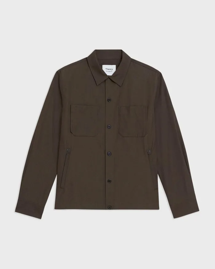 Men Outerwear Theory Shirt Jacket Deep Tundra