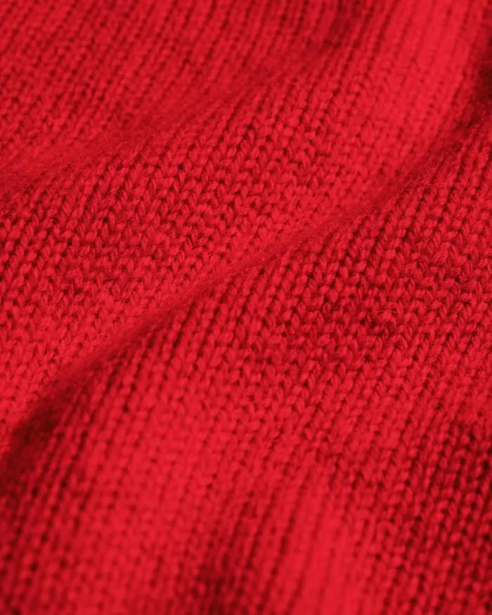 Men Oversized Merino Wool Crew Scarlet Red Colorful Standard Knit Sweaters