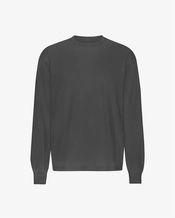 Men Oversized Organic LS TShirt 8211 Faded Black TShirts Colorfulstandard