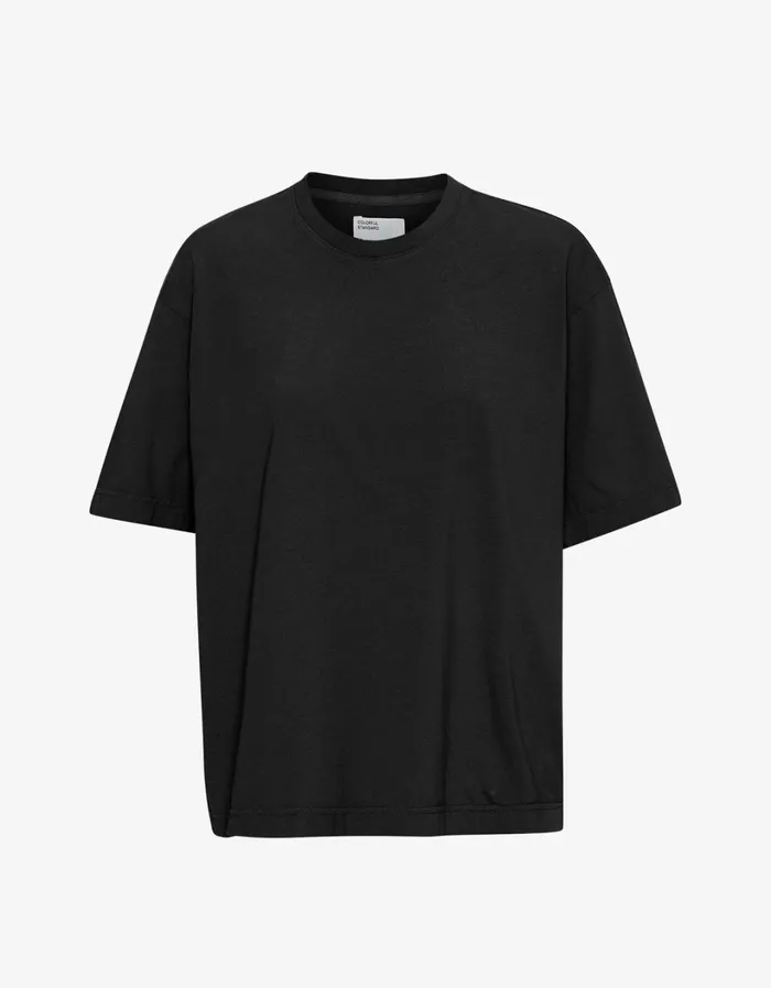 Men Oversized Organic TShirt Deep Black Colorful Standard TShirts