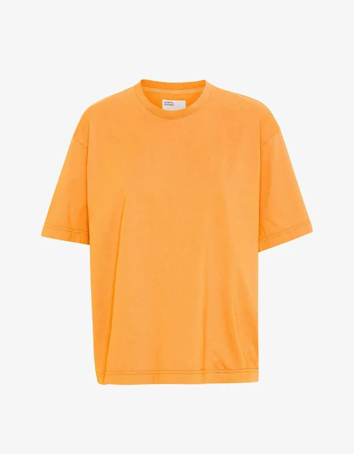 Men Oversized Organic TShirt Sandstone Orange Colorful Standard TShirts