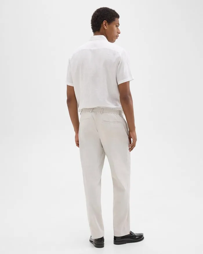 Men Pants Theory Curtis Drawstring Pant In Good Linen Sand