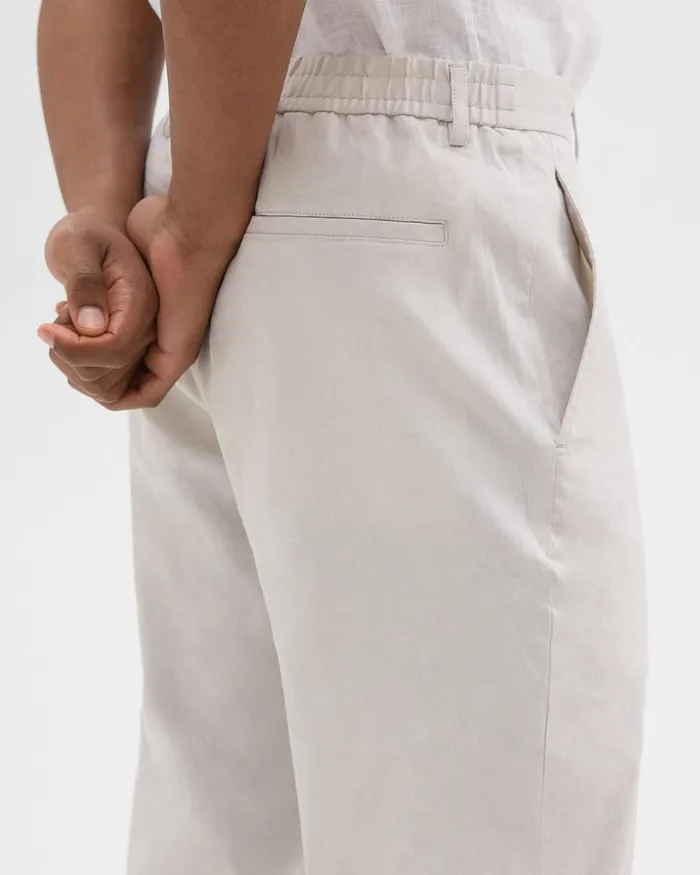 Men Pants Theory Curtis Drawstring Pant In Good Linen Sand