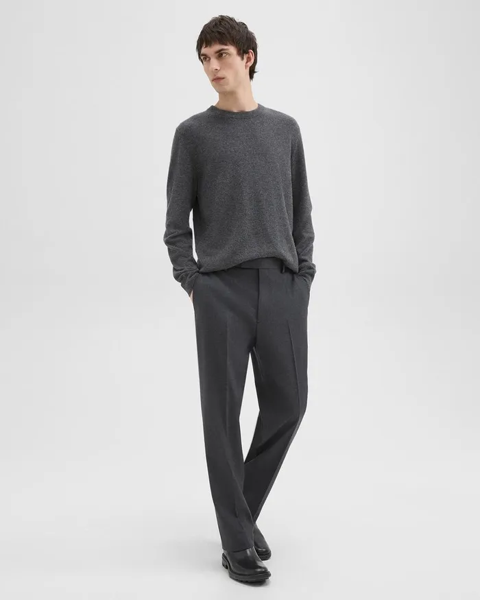 Men Pants Theory Straight Pant In WoolBlend Twill Pestle Melange