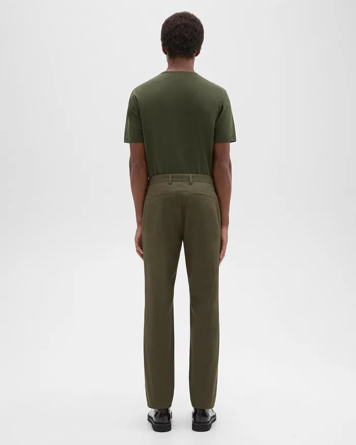 Men Pants Theory Zaine Pant In Organic Cotton Dark Olive