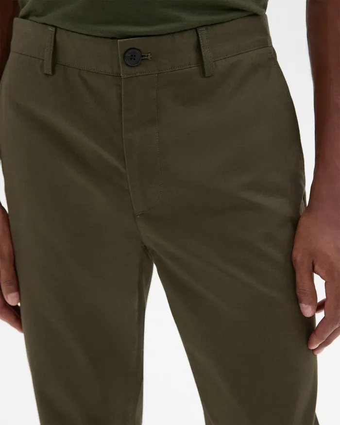 Men Pants Theory Zaine Pant In Organic Cotton Dark Olive