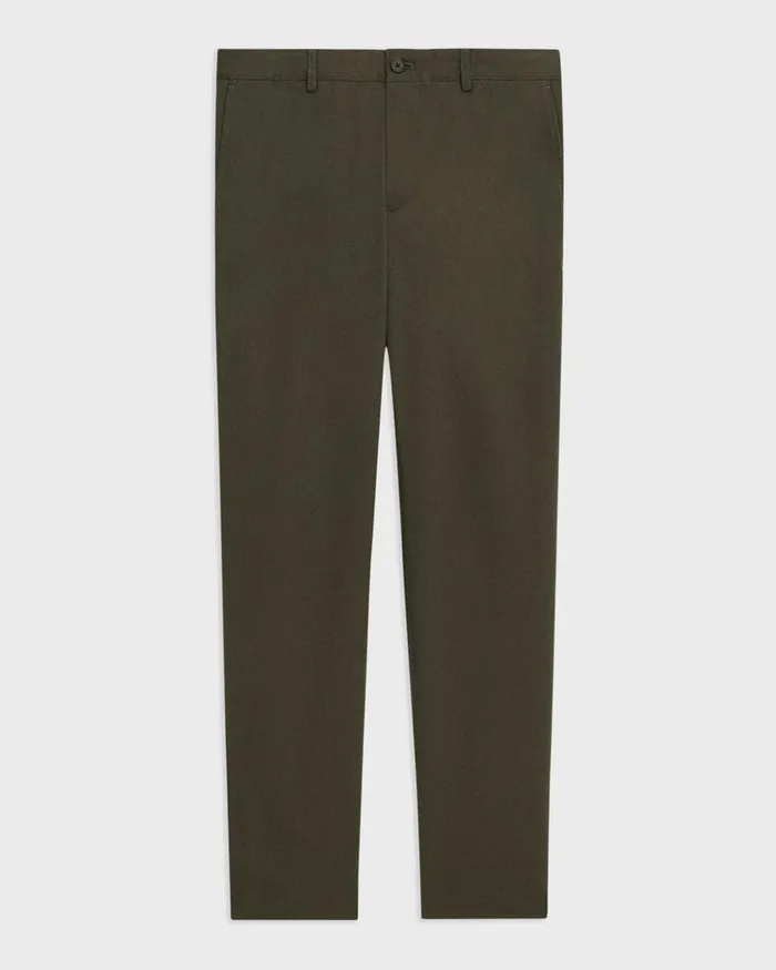 Men Pants Theory Zaine Pant In Organic Cotton Dark Olive