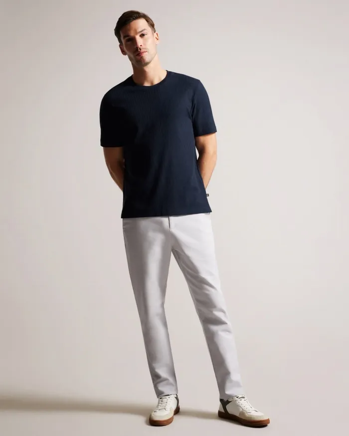 Men RAKES 8211 Textured Regular Fit TShirt Navy Ted Baker Tops