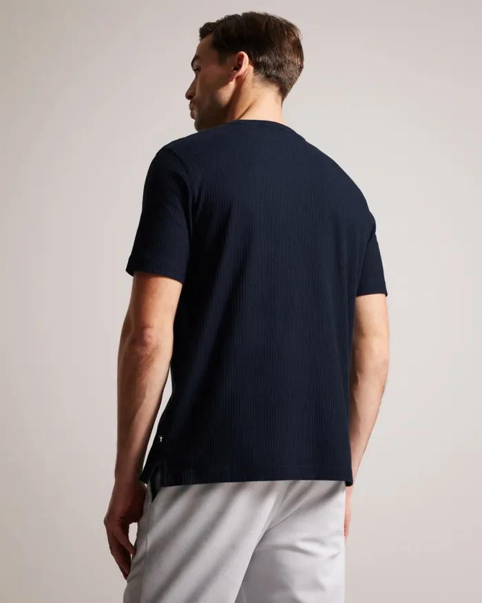 Men RAKES 8211 Textured Regular Fit TShirt Navy Ted Baker Tops