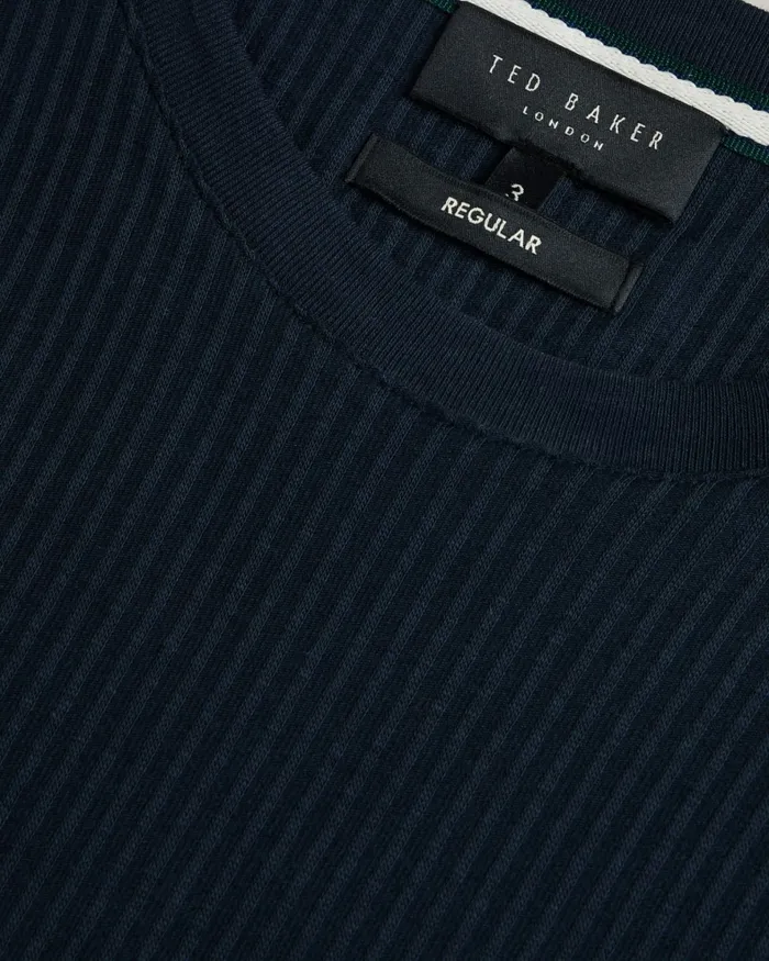 Men RAKES 8211 Textured Regular Fit TShirt Navy Ted Baker Tops