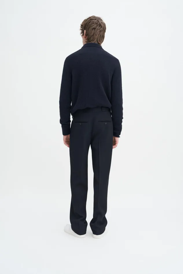 Men Relaxed Pleated Trousers Black Filippa K Trousers