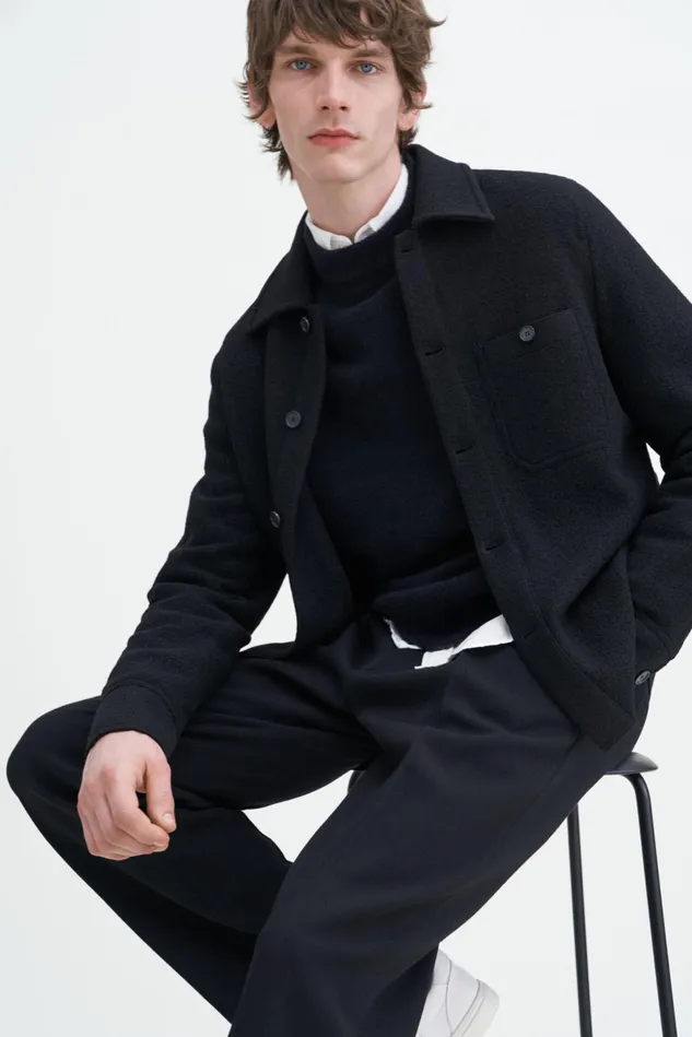 Men Relaxed Pleated Trousers Black Filippa K Trousers