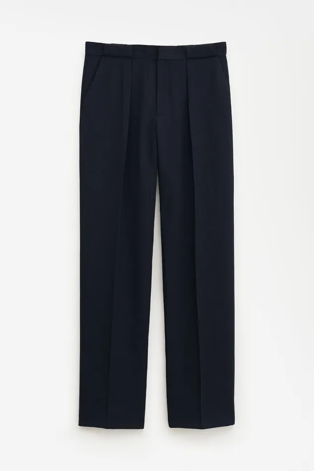 Men Relaxed Pleated Trousers Black Filippa K Trousers