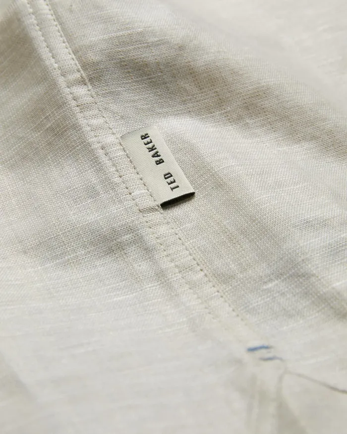 Men ROMEOS 8211 Long Sleeve Linen Cotton Shirt Stone Ted Baker Shirts Men ROMEOS 8211 Long Sleeve Linen Cotton Shirt Stone Ted Baker Shirts