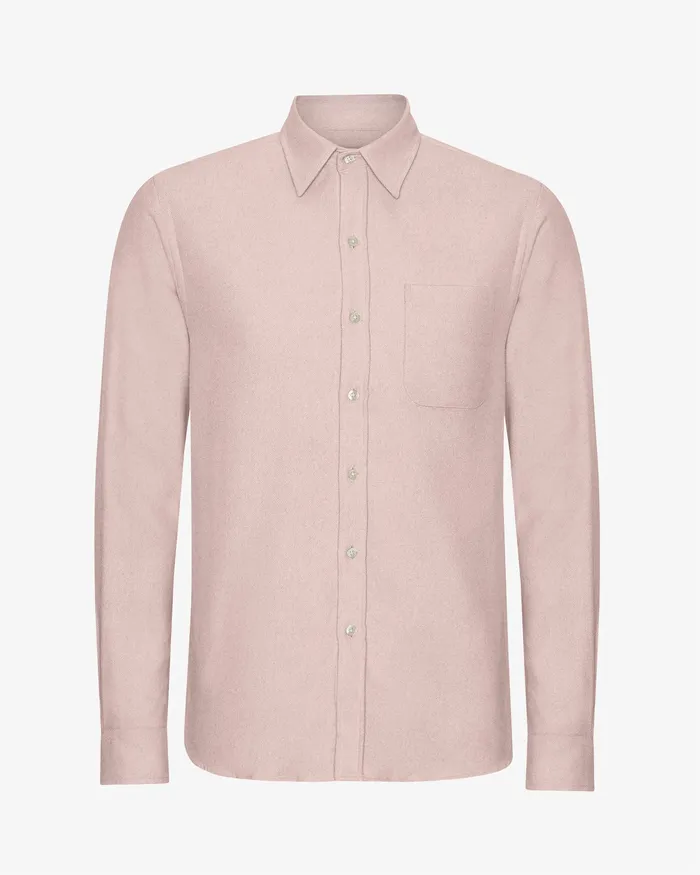 Men Shirts Colorfulstandard Organic Flannel Shirt 8211 Faded Pink