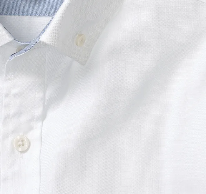 Men Shirts Johnston and Murphy LongSleeve Oxford Shirt White Oxford