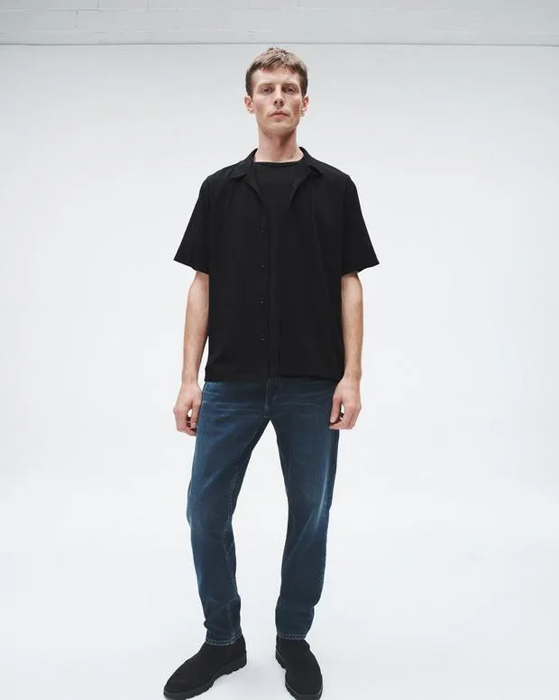 Men Shirts Rag and Bone Avery Viscose Shirt Black