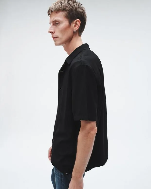 Men Shirts Rag and Bone Avery Viscose Shirt Black