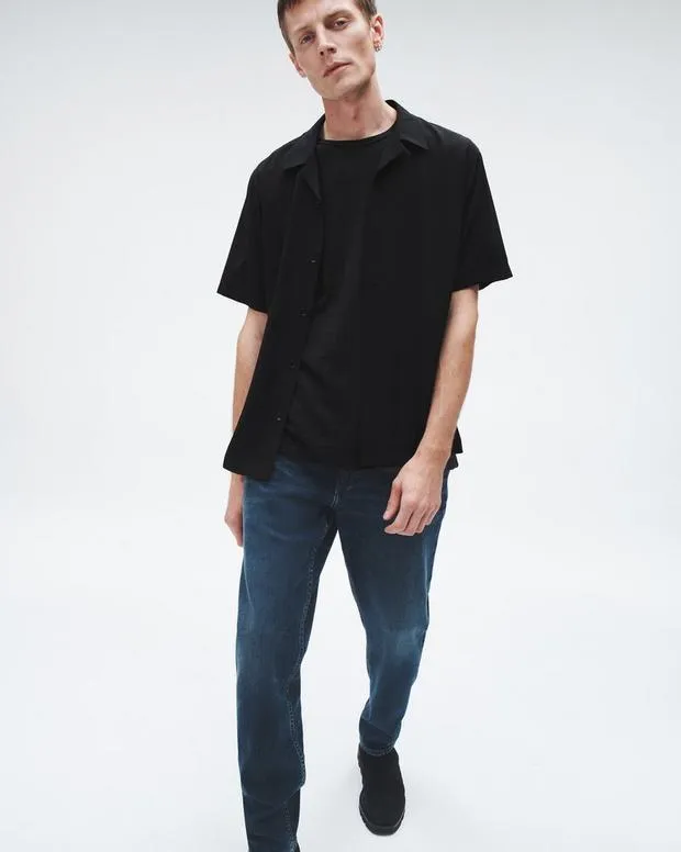 Men Shirts Rag and Bone Avery Viscose Shirt Black
