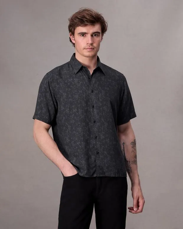Men Shirts Rag and Bone Dalton Printed Shirt Blackfloral