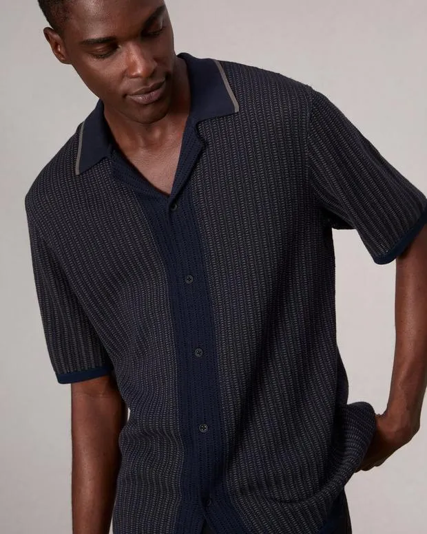 Men Shirts Rag and Bone Harvey Knit Camp Shirt Salute