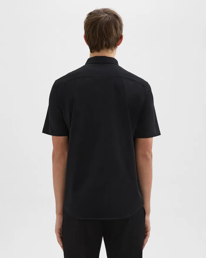 Men Shirts Theory Irving ShortSleeve Shirt In Structure Knit Black