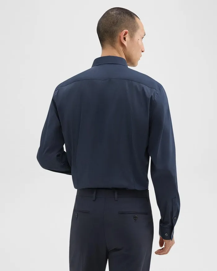 Men Shirts Theory Sylvain Shirt In Good Cotton Eclipse