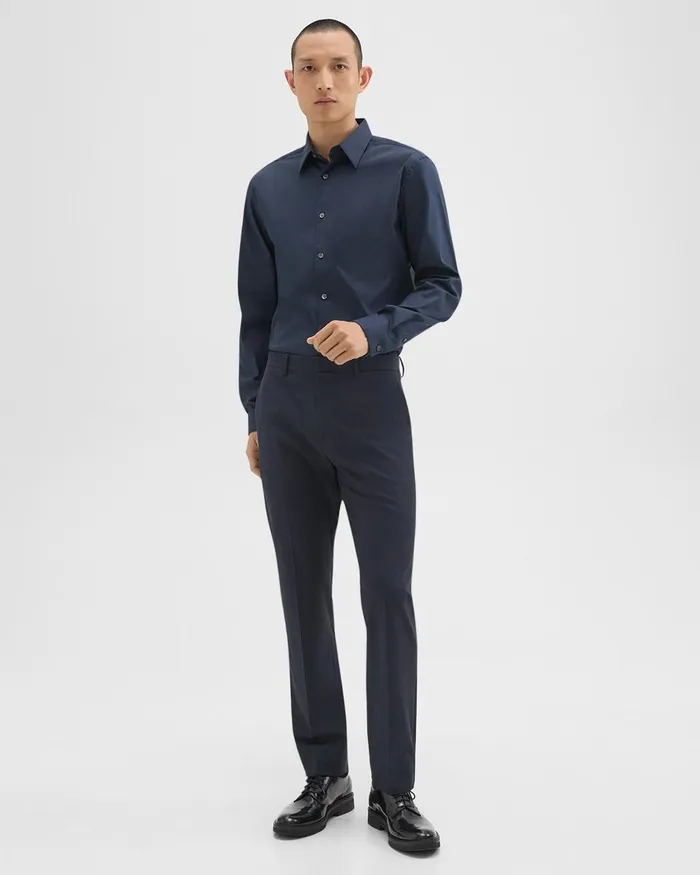 Men Shirts Theory Sylvain Shirt In Good Cotton Eclipse