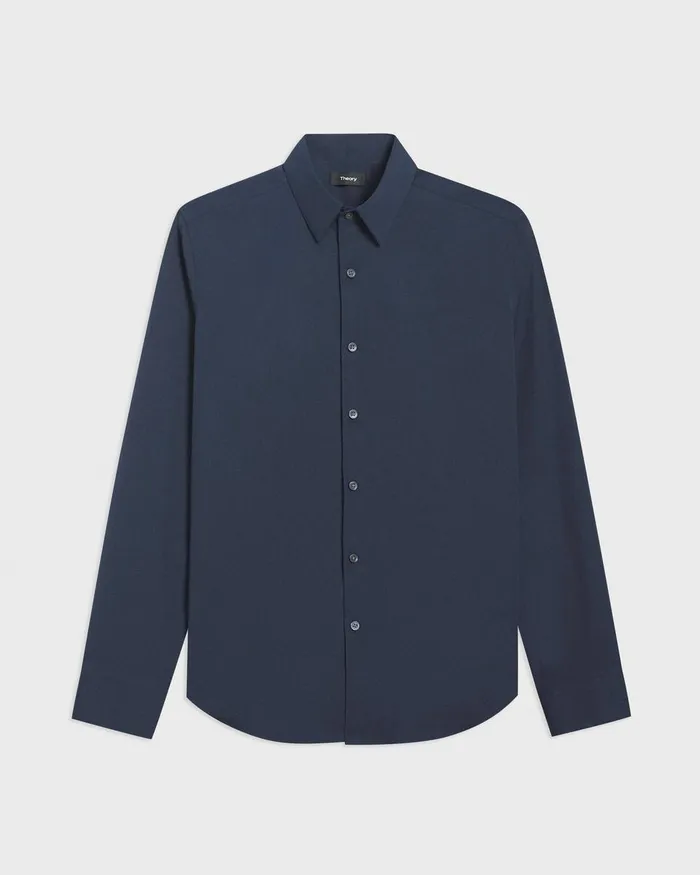 Men Shirts Theory Sylvain Shirt In Good Cotton Eclipse