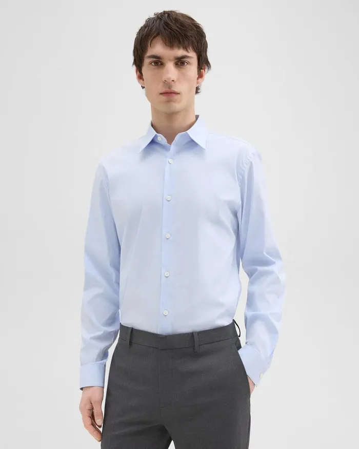 Men Shirts Theory Sylvain Shirt In Good Cotton Olympic