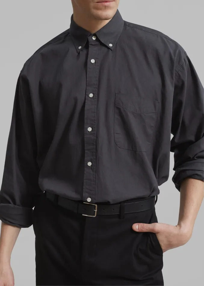 Men Sinclair Shirt 8211 Charcoal The Frankie Shop Tops