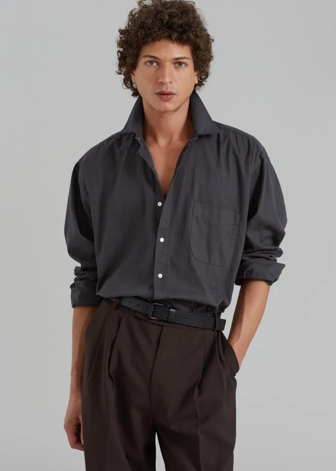 Men Sinclair Shirt 8211 Charcoal The Frankie Shop Tops