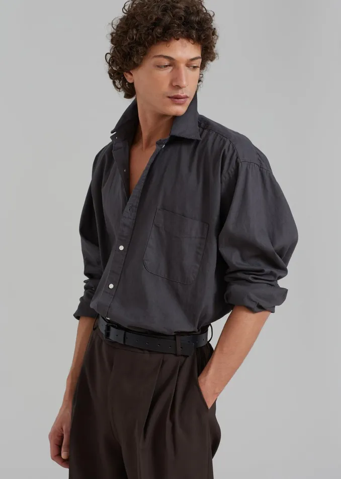 Men Sinclair Shirt 8211 Charcoal The Frankie Shop Tops