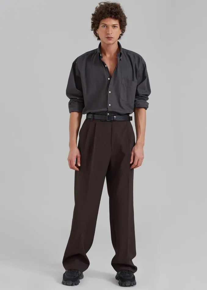Men Sinclair Shirt 8211 Charcoal The Frankie Shop Tops