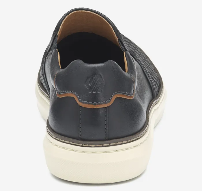 Men SlipOns and Loafers Johnston and Murphy McGuffey 2 Woven SlipOn Black Woven Full Grain