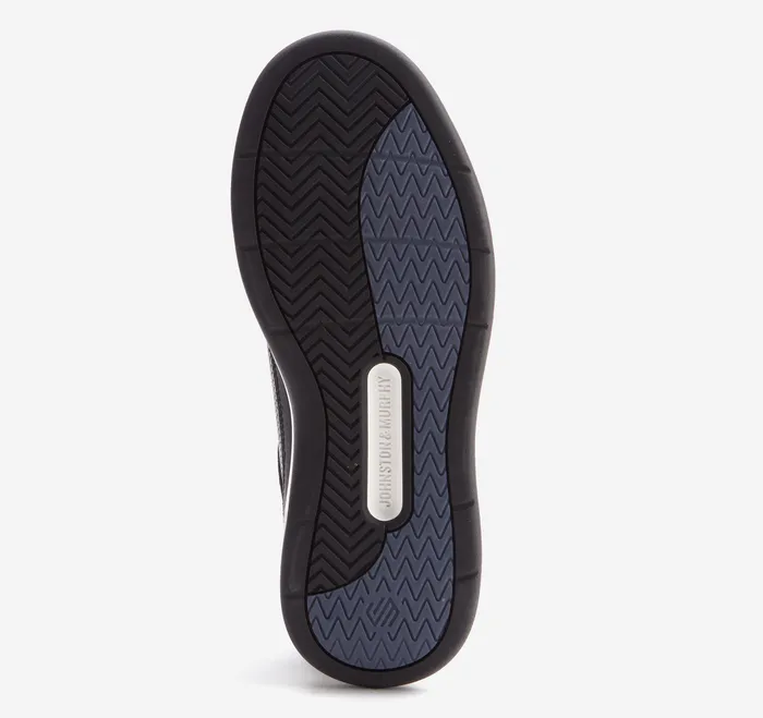 Men Sneakers Johnston and Murphy Dawson Perfed UThroat Black Full Grain