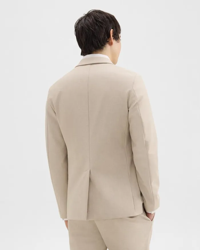 Men Suits Theory Clinton Blazer In Printed Precision Ponte Sand Multi