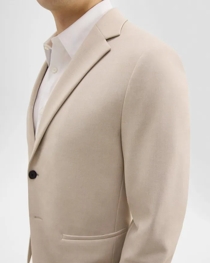 Men Suits Theory Clinton Blazer In Printed Precision Ponte Sand Multi