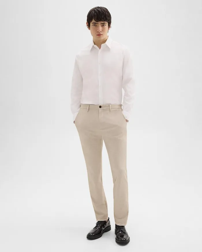 Men Suits Theory Zaine Pant In Printed Precision Ponte Sand Multi