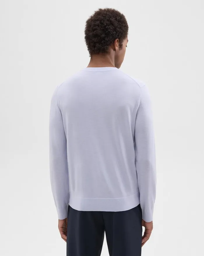 Men Sweaters Cardigans Theory Crewneck Sweater In Regal Wool Ice