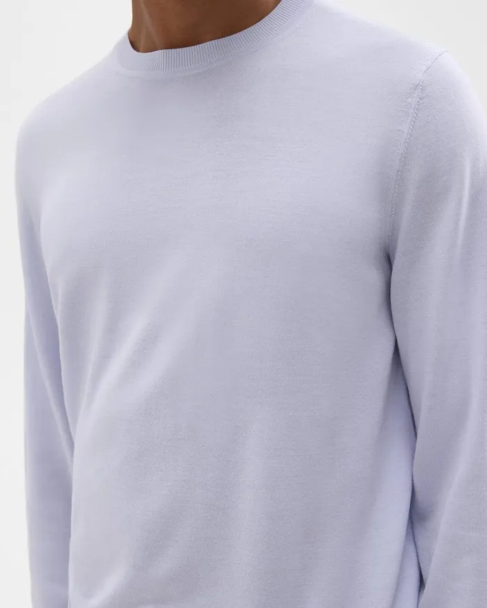 Men Sweaters Cardigans Theory Crewneck Sweater In Regal Wool Ice