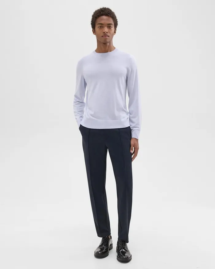Men Sweaters Cardigans Theory Crewneck Sweater In Regal Wool Ice