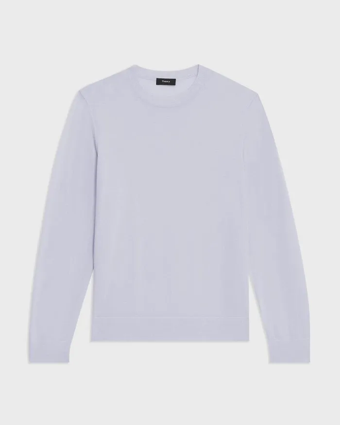 Men Sweaters Cardigans Theory Crewneck Sweater In Regal Wool Ice